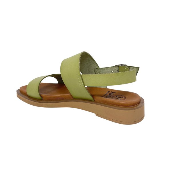 Hanks Talasa Green Leather Wedge Sandal With Engraving