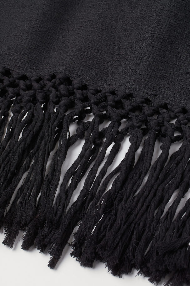 H&M Fringe-trimmed Dress Black