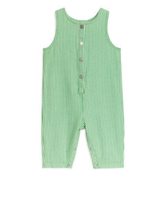 Cotton Jumpsuit Green/off White