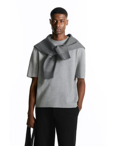 Double-faced Knitted T-shirt Grey Mélange