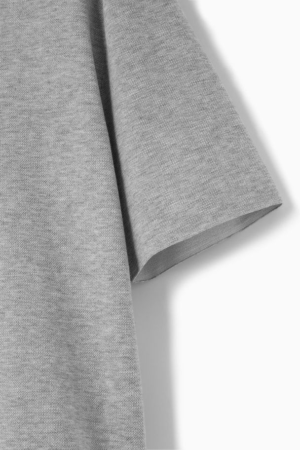 COS Double-faced Knitted T-shirt Grey Mélange
