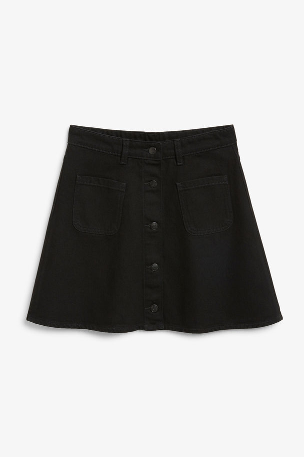 Monki Black A-line Mini Skirt Black