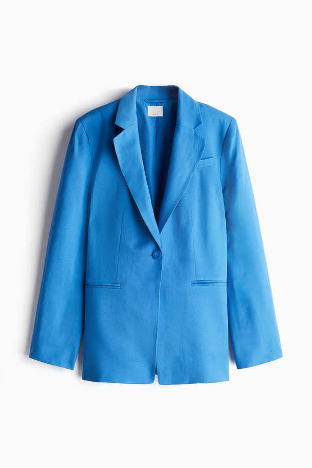 H&M Blazer aus Leinenmix Blau