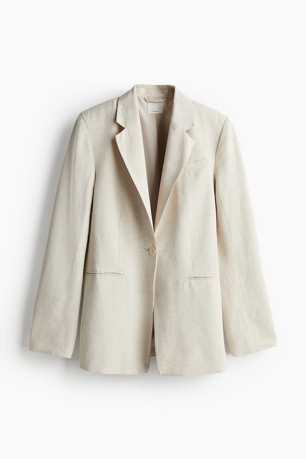 H&M Blazer aus Leinenmix Hellbeige