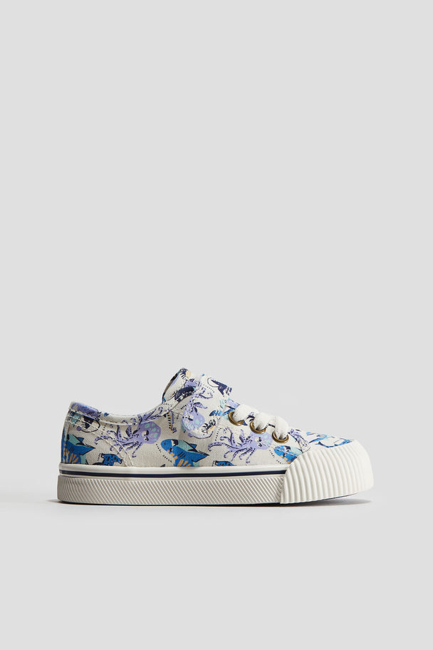 H&M Cotton Canvas Trainers White/sharks