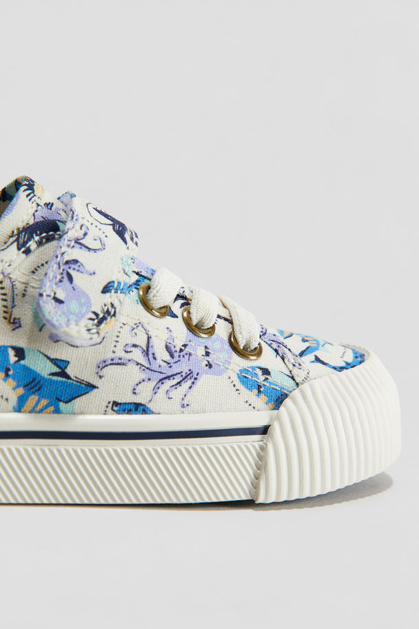 H&M Cotton Canvas Trainers White/sharks