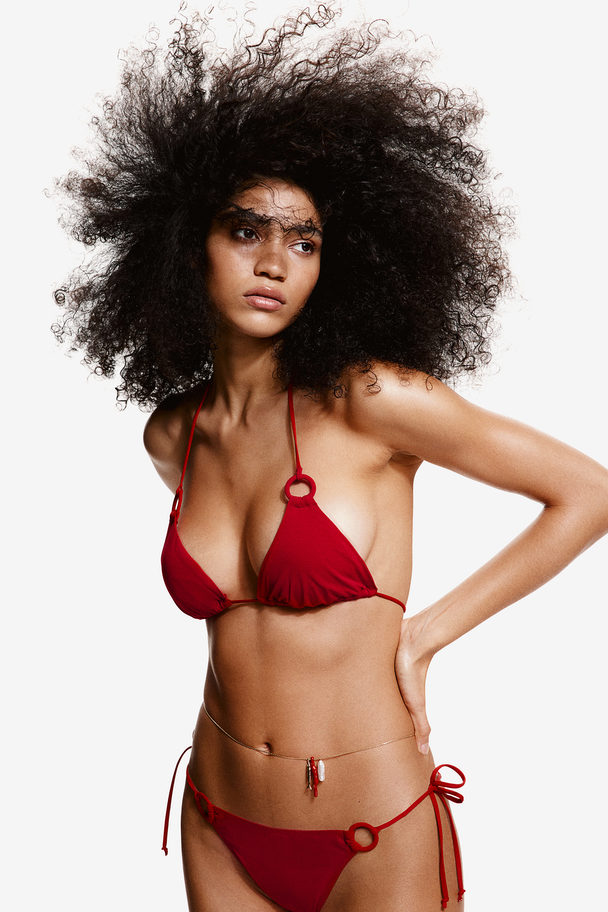 H&M Padded Triangle Bikini Top Red