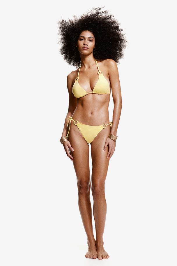 H&M Vattert Trekant-bikinitopp Lys Gul