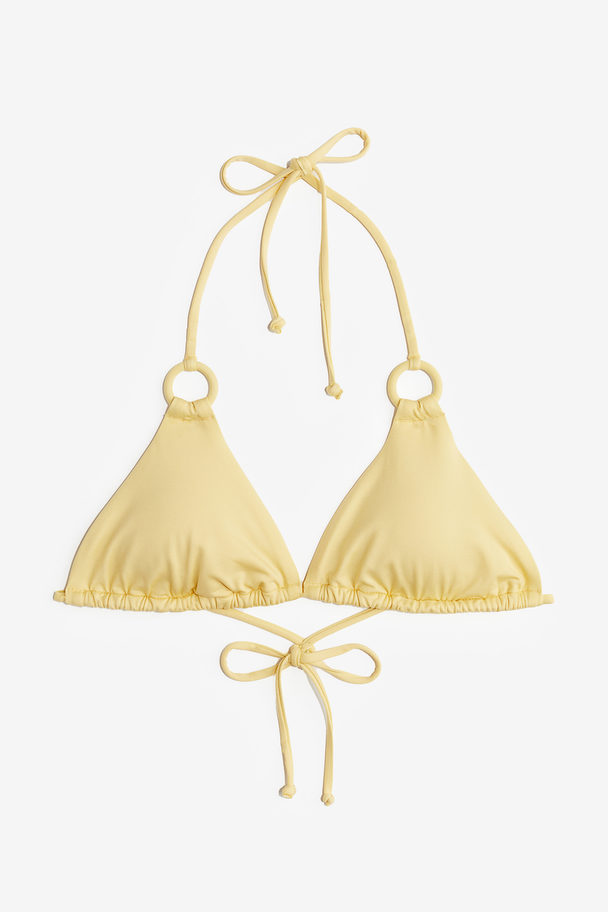 H&M Vattert Trekant-bikinitopp Lys Gul