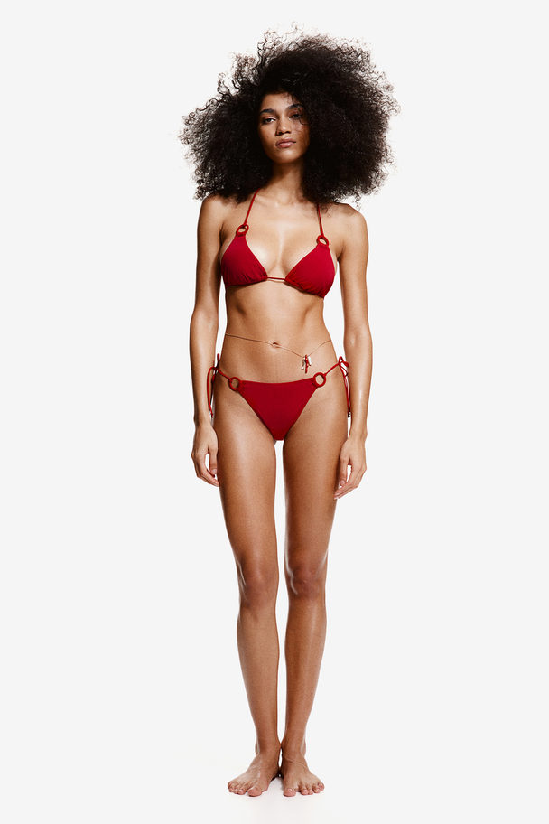 H&M Padded Triangle Bikini Top Red