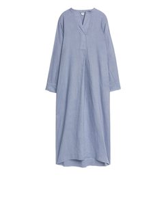 Linen Tunic Dress Dusty Blue