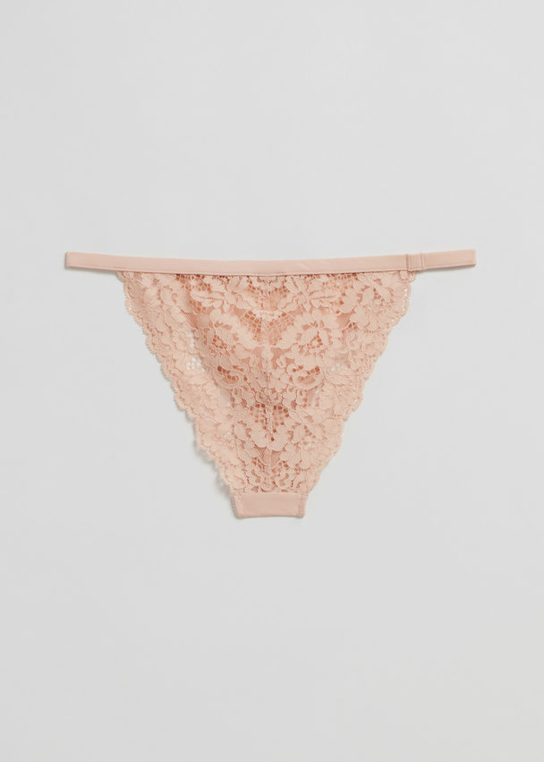 & Other Stories Scalloped Lace Mini Briefs Peach