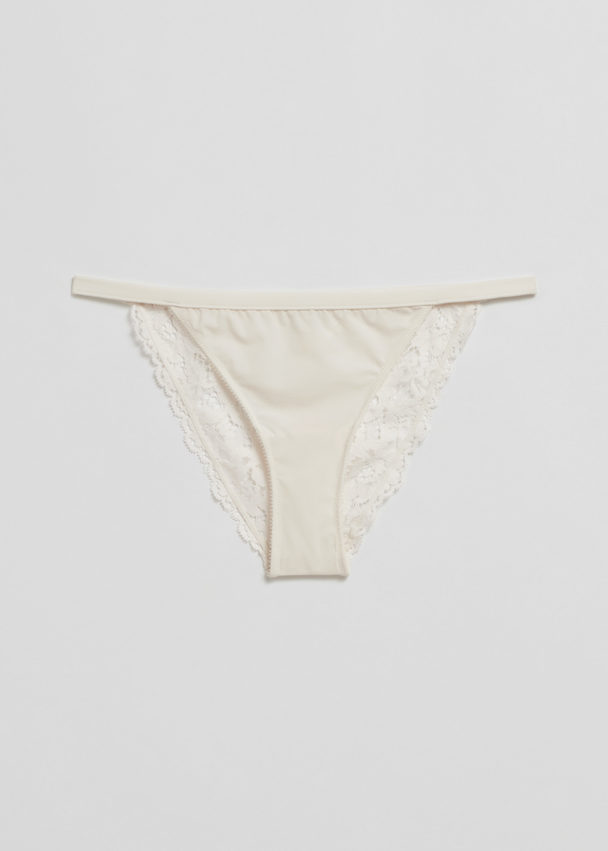 & Other Stories Scalloped Lace Mini Briefs Cream