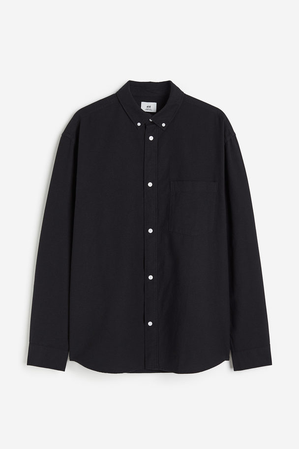 H&M Relaxed Fit Oxford Shirt Black
