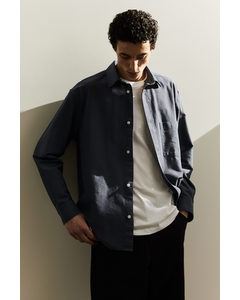 Relaxed Fit Oxford Shirt Dark Blue