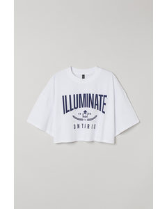 Cropped T-shirt Hvid/illuminate