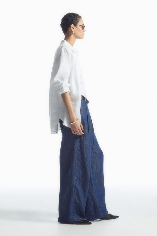 COS Wide-leg Tailored Denim Trousers Blue