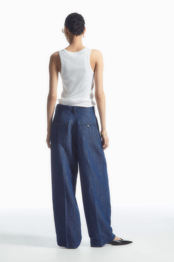 COS Wide-leg Tailored Denim Trousers Blue