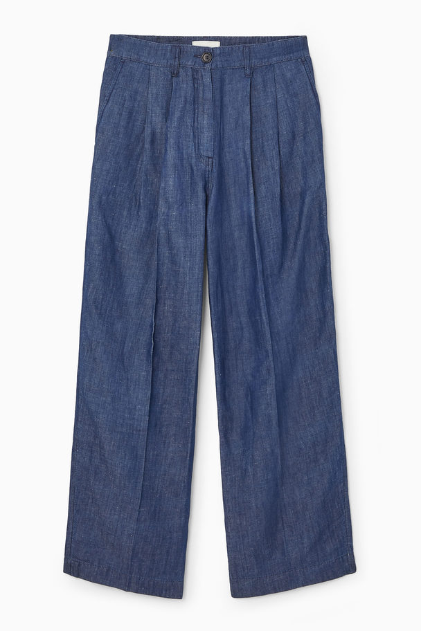 COS ELEGANTE HOSE AUS DENIM MIT WEITEM BEIN Blau