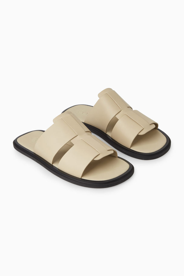 COS Woven Leather Strap Sandals Cream