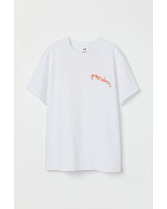 T-Shirt mit Druck Weiß/Queendom