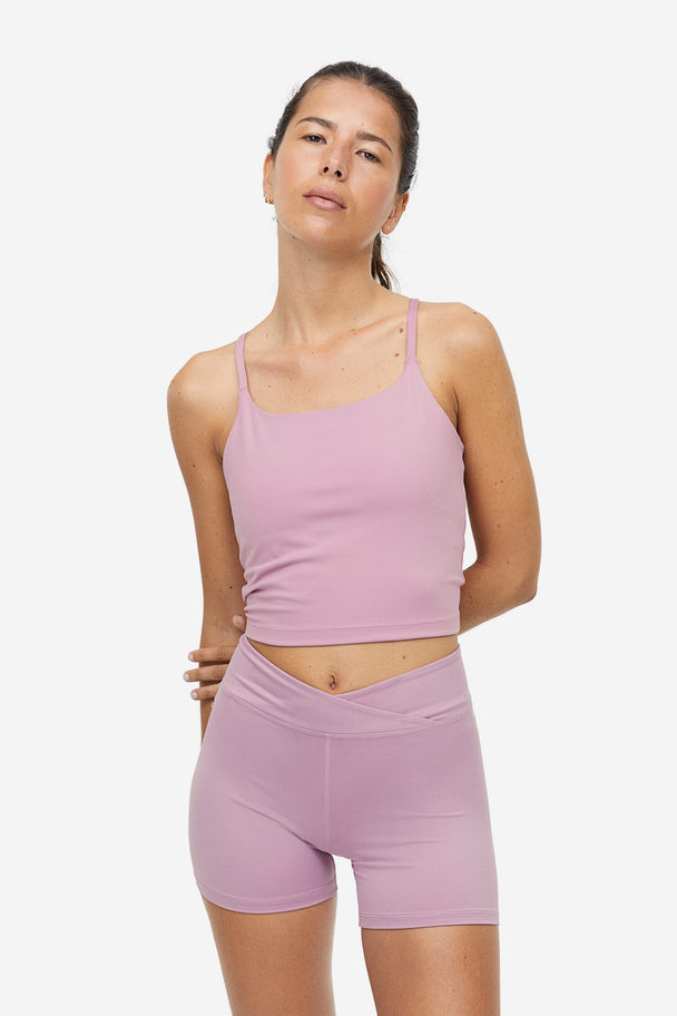H&M Drymove™ Cropped Sports Vest Top Pink