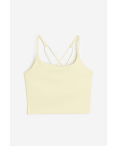Drymove™ Cropped Sports Vest Top Light Yellow