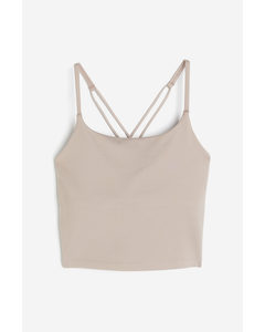 Drymove™ Cropped Sports Vest Top Light Beige