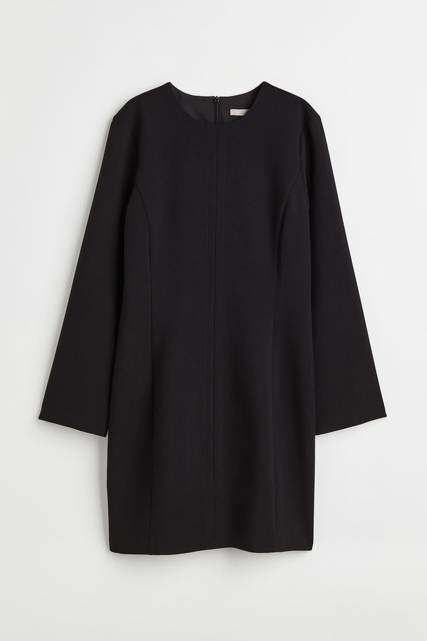 H&M Short Long-sleeved Dress Black