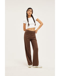 High Waist Tailored Trousers Brown Brown