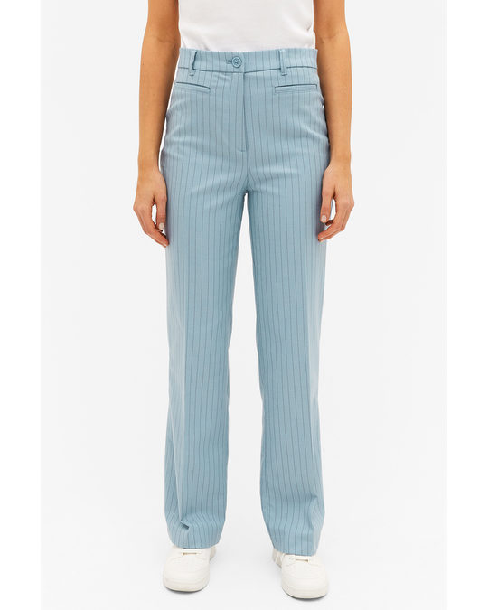 Monki Blue Structured High Waist Trousers Dusty Blue