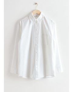 Voluminöses Baumwollhemd Weiß