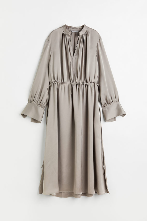 H&M Kleid mit Tunnelzügen Grau