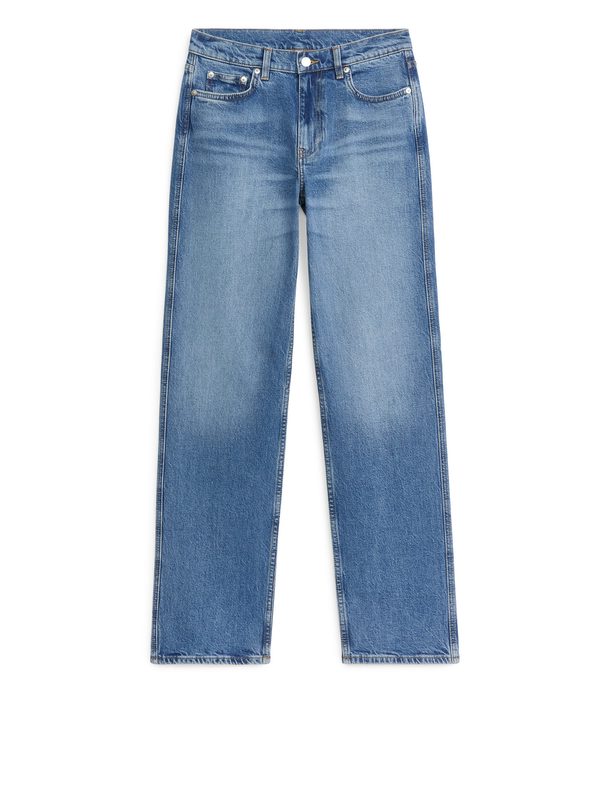 ARKET Dahlia Straight Jeans Med Stretch Mellemblå