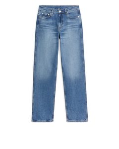 Dahlia Straight Jeans Med Stretch Mellemblå