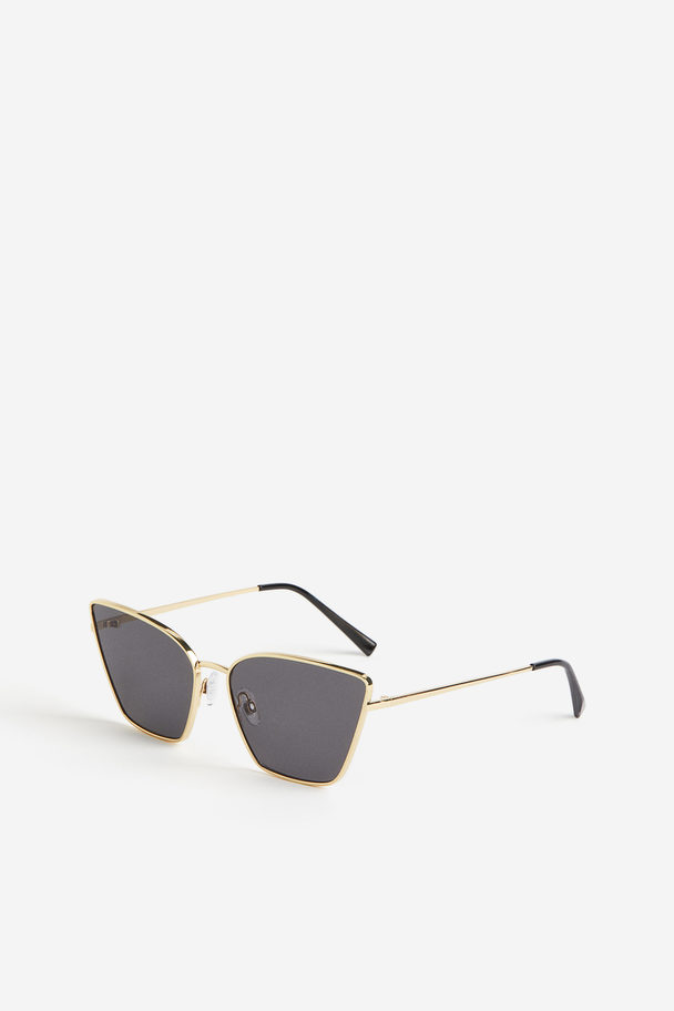 H&M Cat-Eye-Sonnenbrille Goldfarben/Schwarz