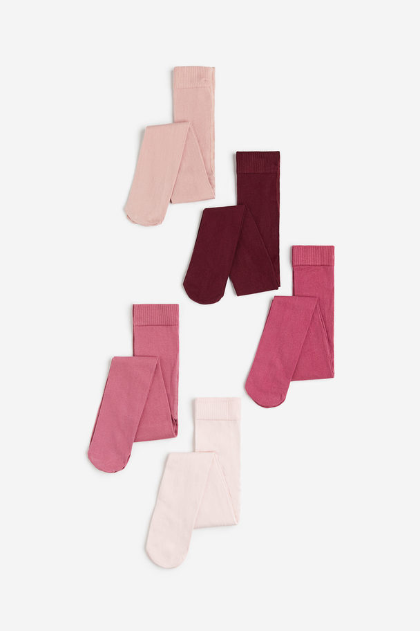 H&M 5 kpl sukkahousuja Roosa/Tummanpunainen
