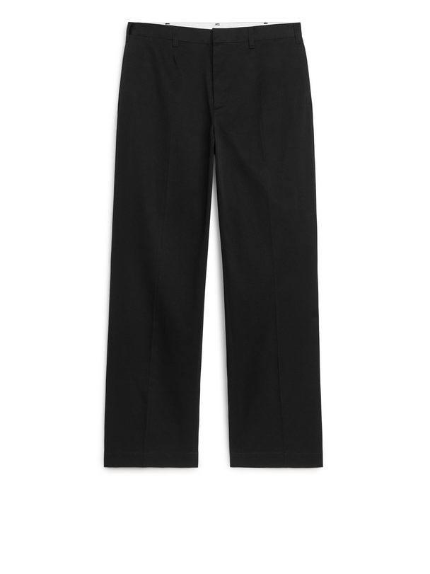 ARKET Elegante Broek Met Wijde Pasvorm Zwart