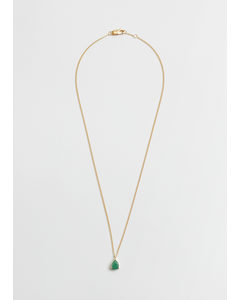 Halskette mit Schmucksteinanhänger Jade