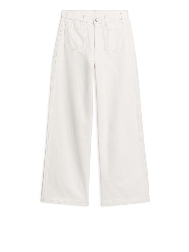 ARKET Lupine Jeans Met Hoge Taille En Uitlopende Pijpen Wit