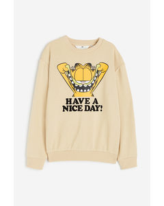 Sweatshirt mit Print Beige/Garfield