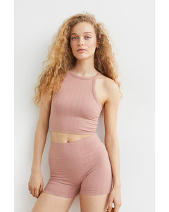 Seamless Pointelle Jersey Top Old Rose