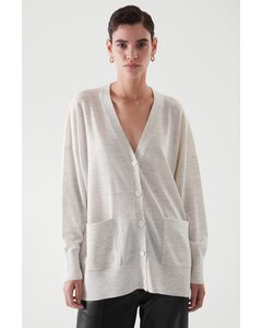 Relaxed-fit V-neck Cardigan Light Grey