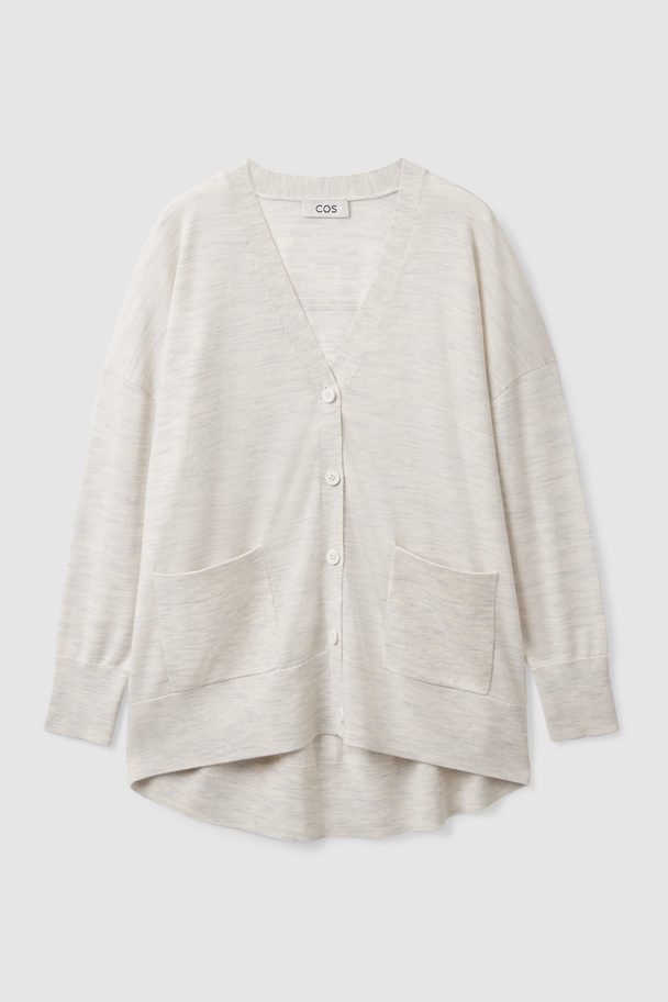 COS Relaxed-fit V-neck Cardigan Light Grey