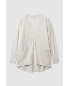 Relaxed-fit V-neck Cardigan Light Grey