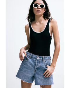 Shorts I Denim Denimblå