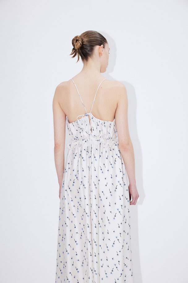 H&M Kleid mit Volants Weiß/Geblümt