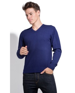 V-neck Sweater Midnight Blue Frost Grey