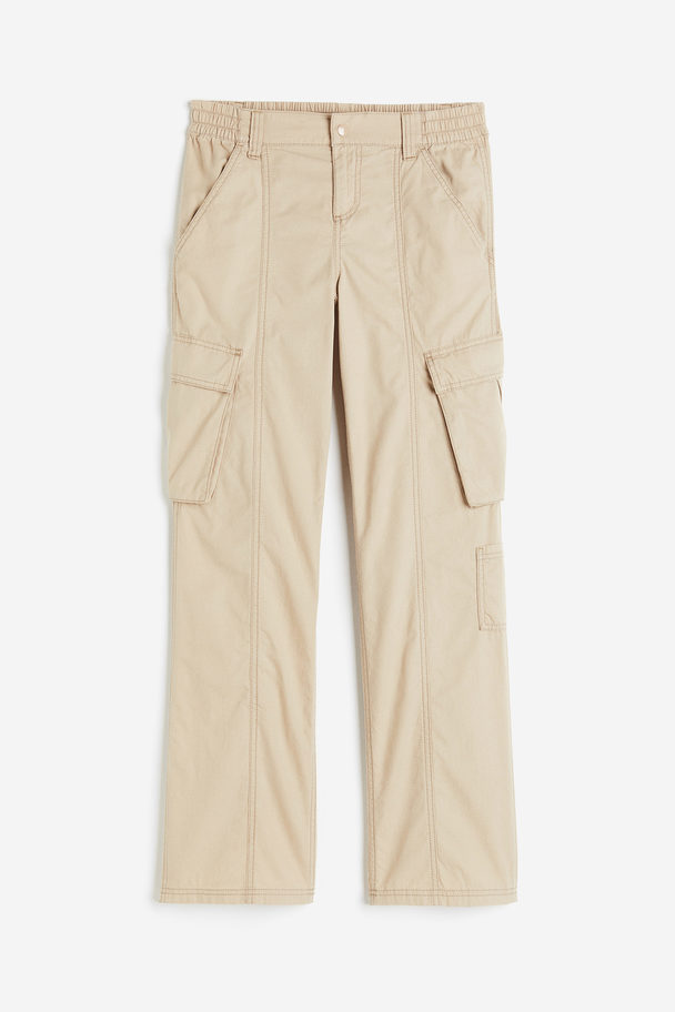H&M Canvas Cargo Trousers Light Beige