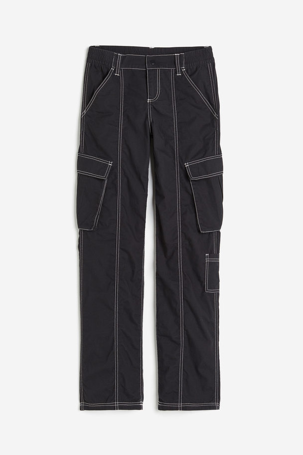 H&M Canvas Cargo Trousers Black